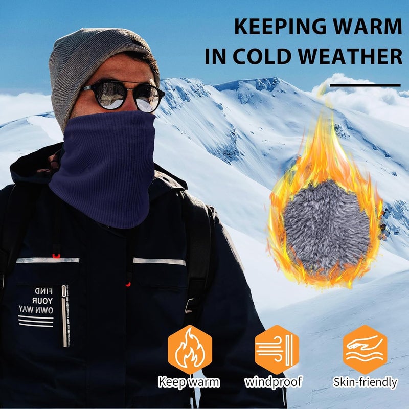 Beurlike Winter Neck Warmer Gaiters for Men Women Windproof Thermal Fleece Ski Face Mask Cover Neck Scarf for Cold Weather - Image 2
